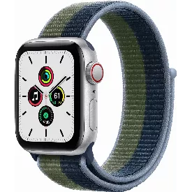 Смарт-часы Apple Watch SE GPS 40 мм, серебристый/зеленый